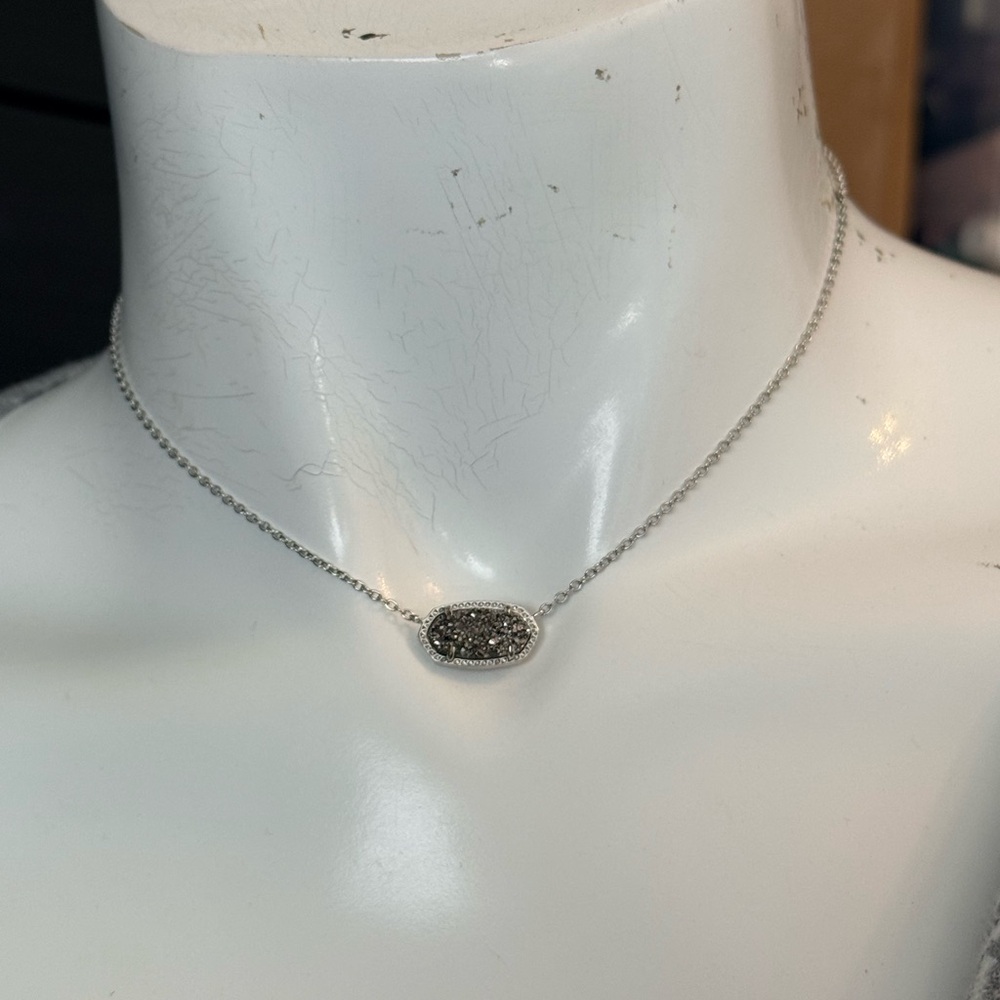 Kendra Scott Elisa platinum drusy Necklace - Picture 5 of 10